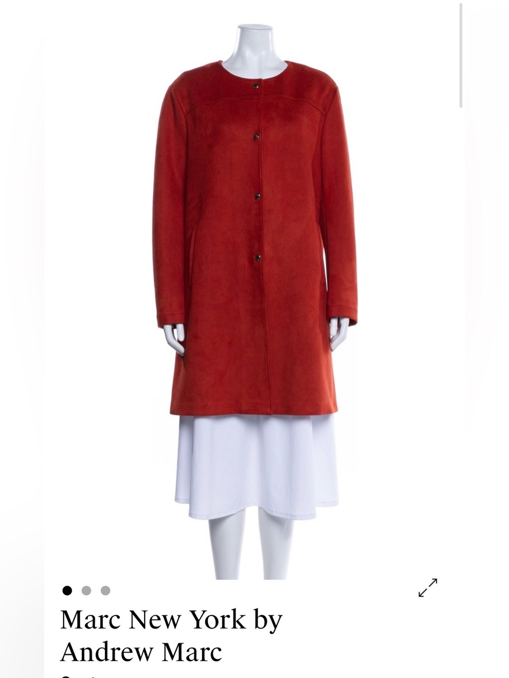 Marc New York Rust Red Suede Trench Coat